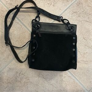 Hammitt medium Tony Black suede front Leather crossbody bag